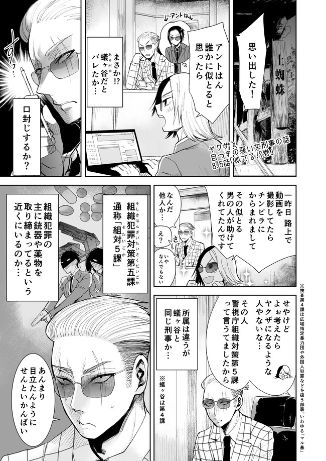 ヤクザと目つきの悪い女刑事の話 ヤク目 第8 5話 似てる の巻 晴十ナツメグ ニコニコ漫画
