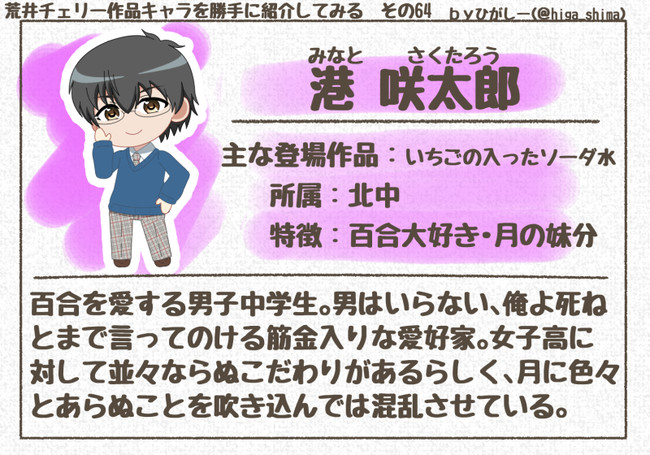 荒井チェリー作品キャラを勝手に紹介してみる 064 港 咲太郎 ひがしー ニコニコ漫画