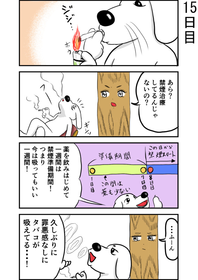 禁煙犬 ばちこい の禁煙日記 15日目 鈴ヒロロ ニコニコ漫画