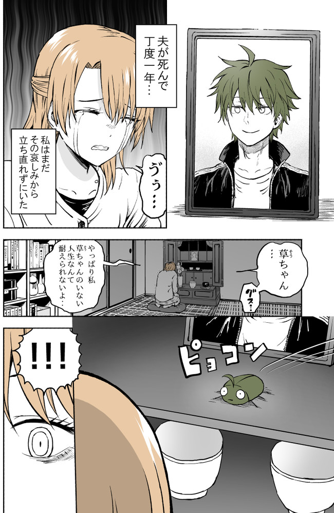 拾った謎生物の観察日記 死んだ夫が虫に転生していた件 １匹目 ぱげらった ニコニコ漫画