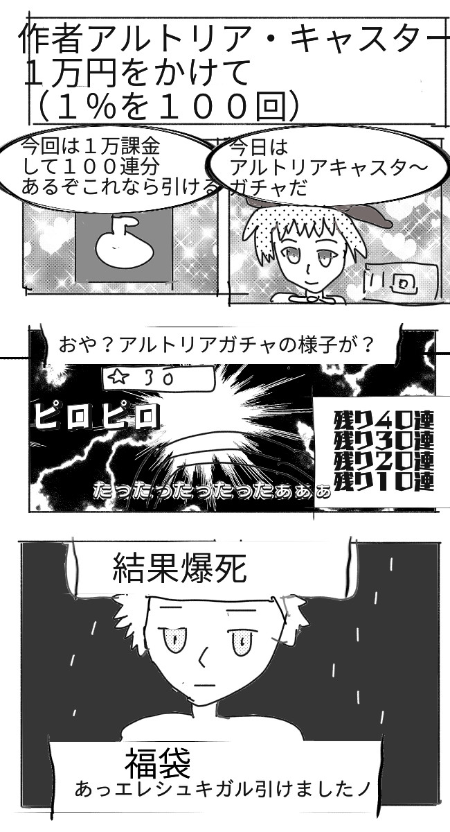 作者の２次創作pixivブックマークランキングtop3 第１位 Fgo５周年アルトリアキャスターを賭けたガチャ Nazo ニコニコ漫画