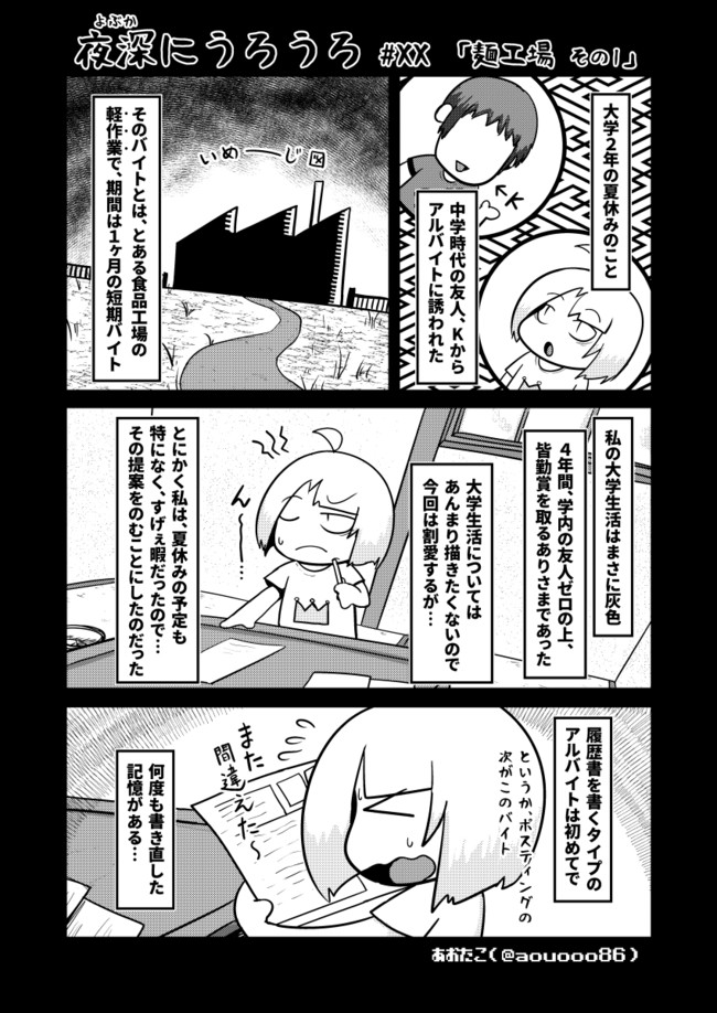 夜深にうろうろ 夜深にうろうろ Vol Xx 麺工場 その１ あおたこ ニコニコ漫画