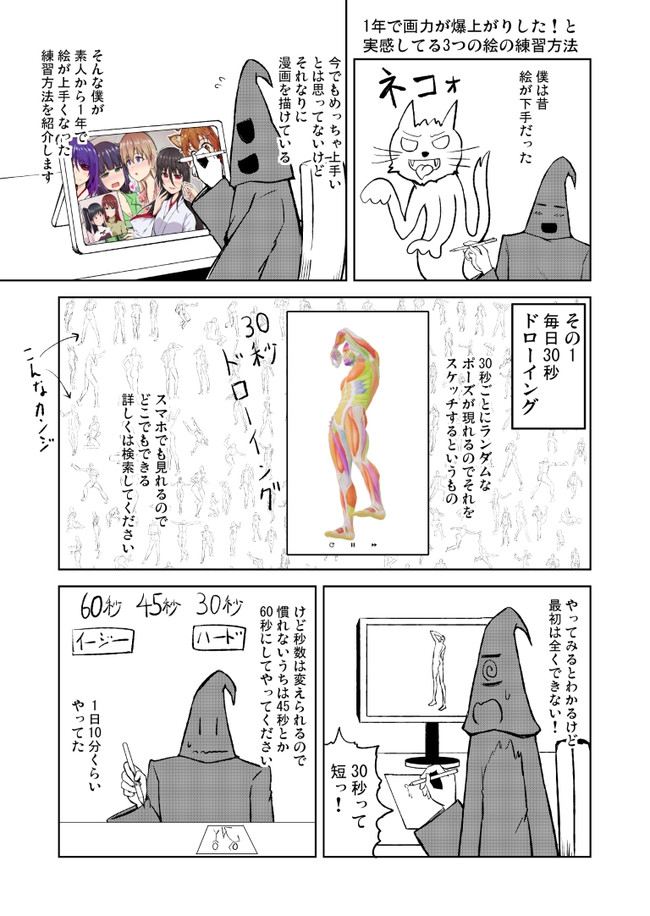 野良マンガ家の愉快な日常 1年で画力が爆上がりした と実感してる3つの絵の練習方法 志真 Sima ニコニコ漫画