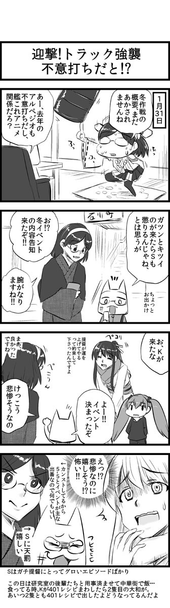 艦これ 霧島さん アホの子ですか 4コマ 漫画 に続くかも 第195 196話 迎撃 トラック強襲 猫太郎p ニコニコ漫画