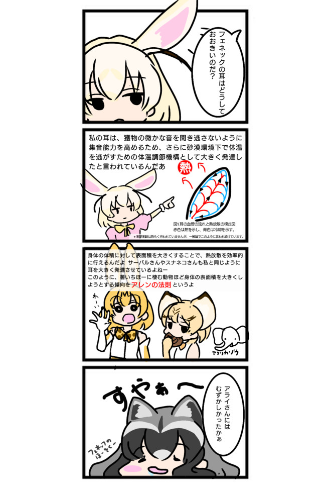 やめるのだ で学ぶ生物学 フェネック 耳のひみつ はいぱいぱん ニコニコ漫画