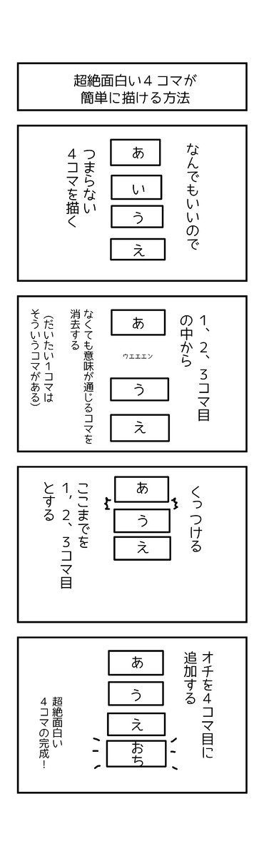 激動の毎日４コマ漫画 超絶面白い４コマが簡単に描ける方法 １２コマ うえいあお ニコニコ漫画