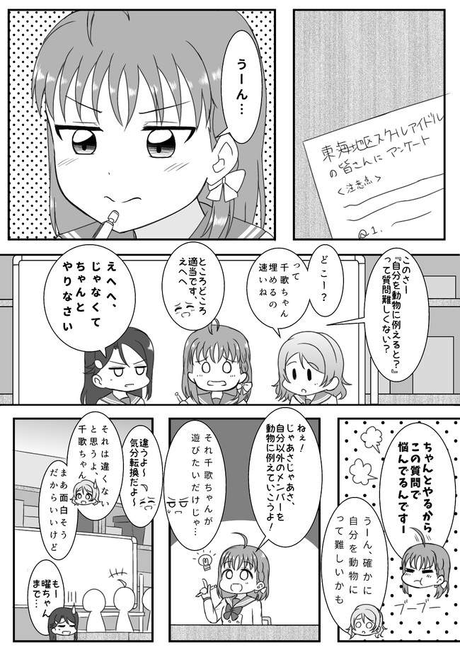 ラブライブの漫画 動物に例えると ようよし はるへい ニコニコ漫画