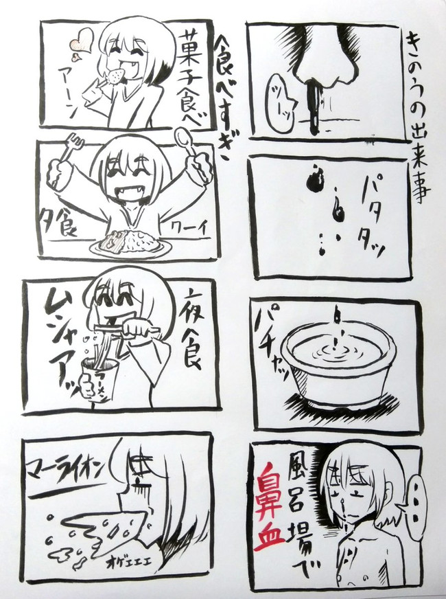 中学生のときに描いた漫画モドキ 四コマモドキ コユウダラ ニコニコ漫画