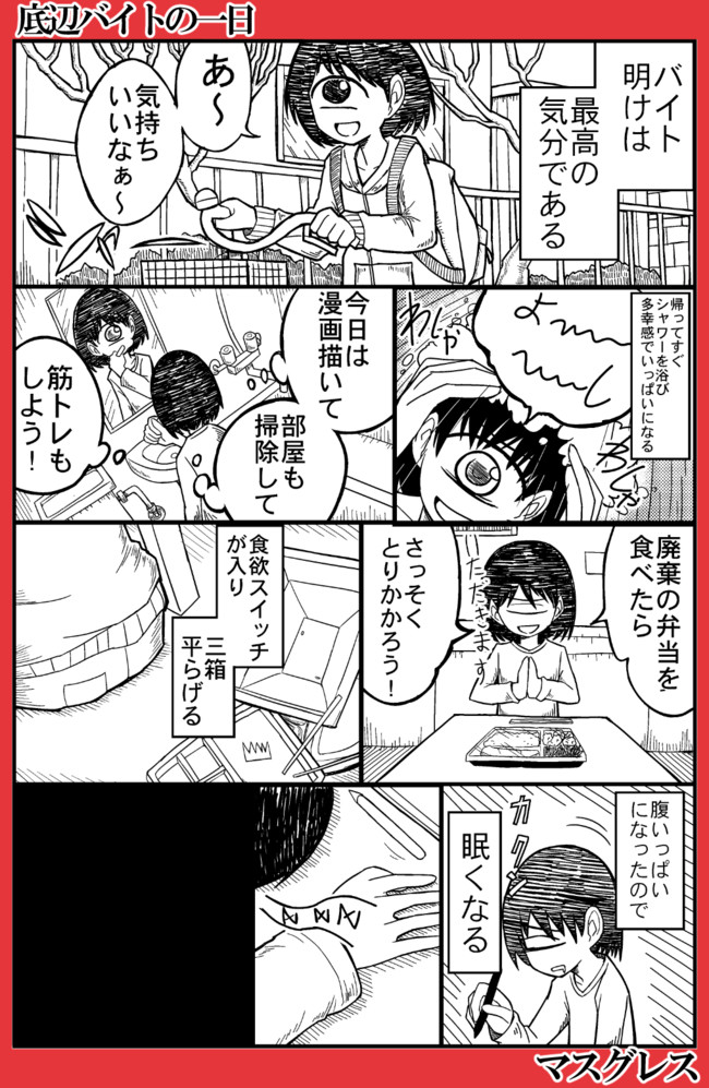 自分の意思で上京したけどもうつらい 第28話 底辺バイトの一日 マスグレス ニコニコ漫画