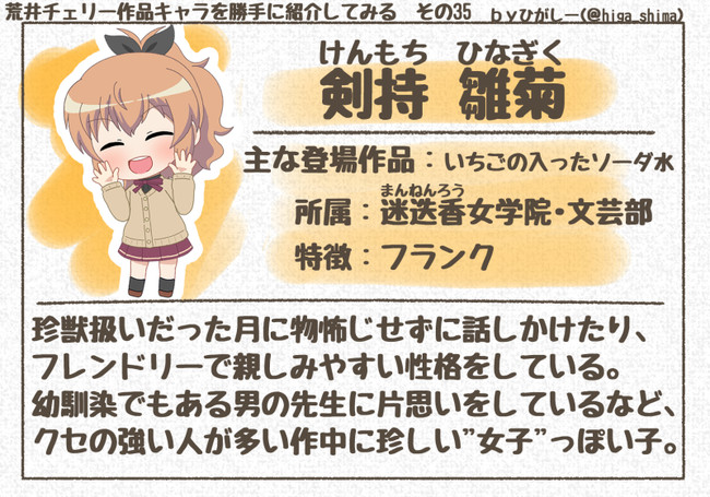 荒井チェリー作品キャラを勝手に紹介してみる 035 剣持 雛菊 ひがしー ニコニコ漫画