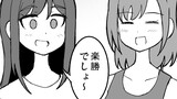 屋台でりんご飴チャレンジをする娘